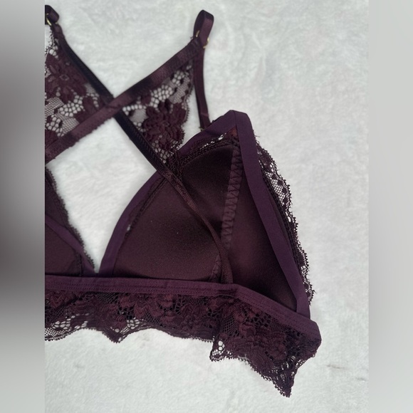 Body Frosting Size Large Padded Lined Back Bralette Color Plum - Picture 8 of 9